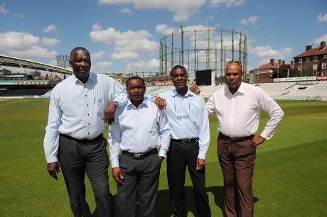 Fire And Babylon Film Launch L-r Joel Garner Gordon Greenidge Michael Holding And Colin Croft At The Oval Spt_gck_090511_cricket Feature The Oval. Picture Graham Chadwick