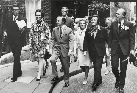Celebrities Arriving At Downing Street. (from Left) Leslie Crowther The Marchioness Of Tavistock David Jacobs Dan Moss Maude Edwards Alan Freeman And John Horsley.