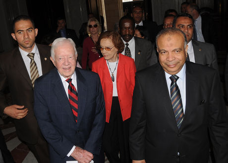 Former US president Jimmy Carter meets with Egyptian Parliament Speaker Saad al-Katatni in Cairo, Egypt - 21 May 2012