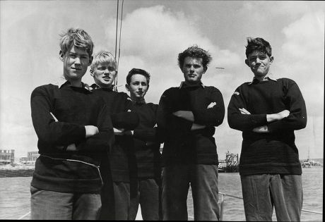Some Of The Boys Who Will Crew The Schooner The Sir Winston Churchill; Hugh Williams Pat Murdoch Tom Moore Bob Ward And Bob Mansbridge 1965.