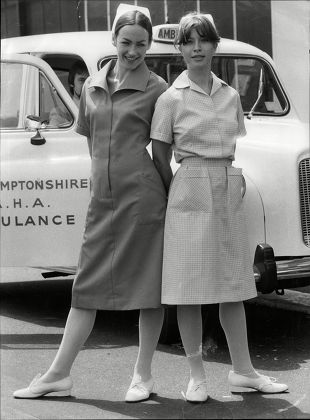 Susan Gilmore In New Style Nurses Uniform And Fellow Actress Fay Howard In Old Style Uniform 1980.
