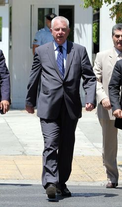 Temporary Greek Prime Minister Panayiotis Pikramenos arriving at the Presidential Mansion, Athens, Greece - 13 Jun 2012