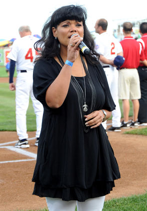 Kimberley Locke performs National Anthem before the Brooklyn Cyclones vs Staten Island Yankees Baseball game, New York, America - 18 Jun 2012