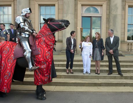 Princess Beatrice greets The Olympic Torch at Harewood House, Leeds, Yorkshire, Britain - 19 Jun 2012