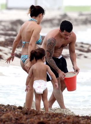 Carlos Tevez enjoying a day at the beach with his family in Miami, America - 25 Jun 2012