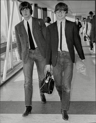 Peter Asher And Gordon Waller Who Make Up The Pop Group Peter And Gordon At Heathrow Airport