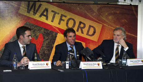 Gianfranco Zola presented as new manager of Watford FC, Vicarage Road, Watford, Britain - 10 Jul 2012