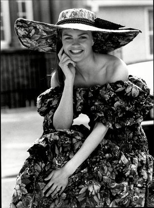 Model Wearing Diane Freis Floral Dres Editorial Stock Photo