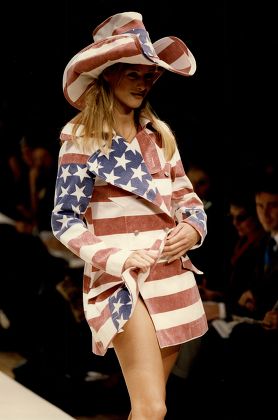 Katherine Hamnett Spring/summer 1993 Fashion Collection - Paris Stars N Stripes Americana.