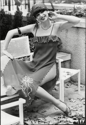 Fashion Women 1975 Model Polly Eltes Wearing Wendy Dagworthy Fashions.