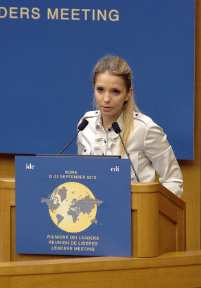 Evghenia Tymoshenko at a Leaders conference at the International Democratic Centre, Rome, Italy - 21 Sep 2012