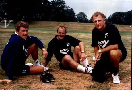 Former Footballer And Football Manager Trevor Francis (r) With Steve Bruce (l) And Mick Mills Of Birmingham City During Training Trevor John Francis (born 19 April 1954 In Plymouth England) Is A Former Footballer Who Won The European Cup With Notting