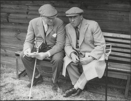 The 6th Earl Of Carnarvon On Bench With Sir Richard Sykes 1952.