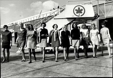 The Ten Girls Who Have Been Taken On By Air Canada To Cope With The Tourist Rush At Heathrow Left To Right Jill Bevan Sandra Nicholls Yvette Kelsilk Louise Kidman Pru Finnis Shelagh Luffran Sue Pinknney Angela Hill Barbara Nash And Jill Harborg.