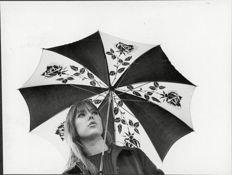 Jenny Boyd Fashion Model Poses With Umbrella 1966.