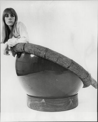 Jenny Boyd Model Posing In Circular Chair 1966.
