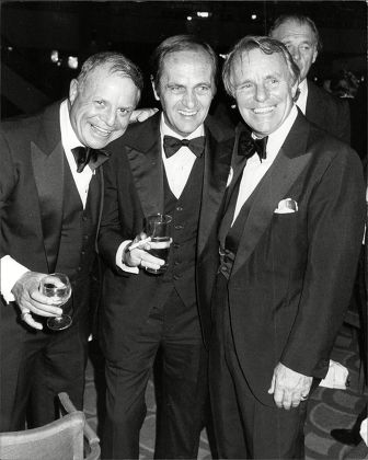 American Comedians Don Rickets And Bob Newhart With Britain's Dickie Henderson (dead September 1985) At A Bob Hope Gala Night.