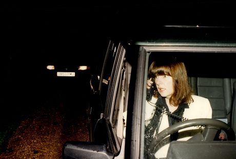 Charlotte Bingham Author Using Car Phone In Range Rove 1994.