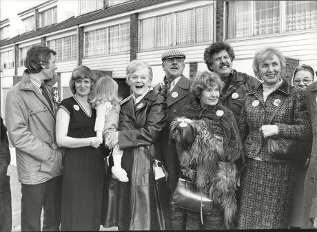 Windsor Davies (actor) With Labour Candidate Stan Boden And Colin Welland (actor) Campaigning In Croydon 1981. For Other Names See Versions.