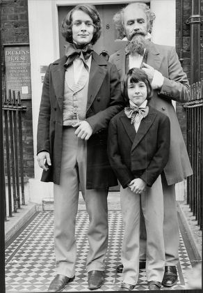 Actor Roy Dotrice (right) Gene Ford (left) And 12yo Simon Bell All As Charles Dickens At Various Ages Roy Dotrice Obe (born 26 May 1923) Is A British Actor Known For His Tony Award-winning Broadway Performance In The Revival Of A Moon For The Misbego