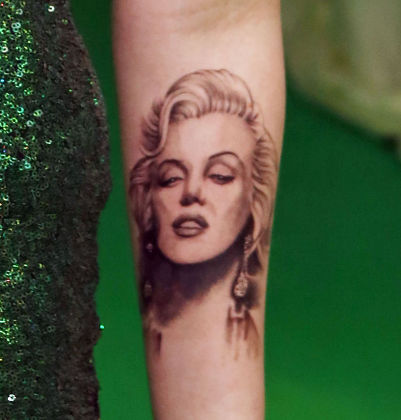 Helen Flanagan Marilyn Monroe Tattoo Editorial Stock Photo - Stock