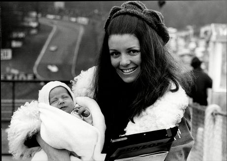 Lynne Oliver Wife Of Racing Driver Jackie Oliver (not Shown) With Baby Jason Oliver At Brands Hatch 1971.