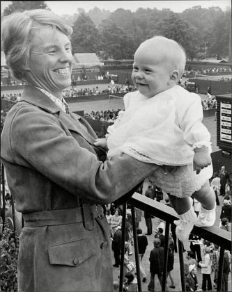 Tennis Player Ann Jones With Baby Daughter Philippa At Wimbledon Ann Haydon-jones (born Adrianne Shirley Haydon On 7 October 1938 In Kings Heath Birmingham England United Kingdom) Is A Former Table Tennis And Lawn Tennis Champion. She Won A Total Of