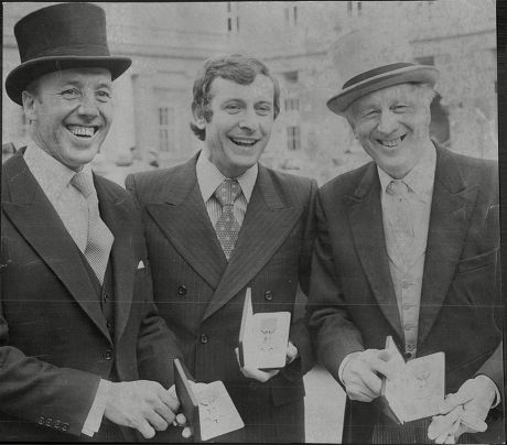 Cricketer John Murray Footballer Alan Mullery And Football Manager Joe Mercer Receive Their Investitures At Buckingham Palace.