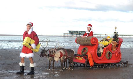 David Hasselhoff stars as Father Christmas in Nikon COOLPIX Alternate Christmas Photo, Southport, Britain - 30 Nov 2012