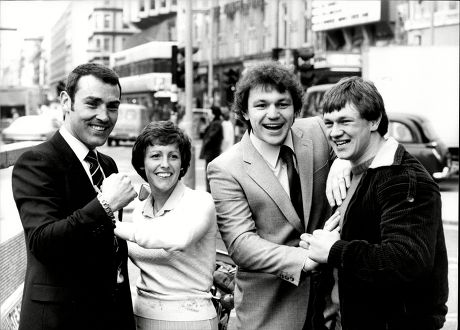 Alan Minter And Wife Lorraine (divorced February 1986) With Boxers John L Gardner And Tony Sibson.