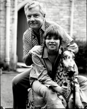 Actor Kenneth More (died 7/82) With 12-year-old Nigel Rhodes His Co-star In Tv Movie 'the Rocking Horse'.