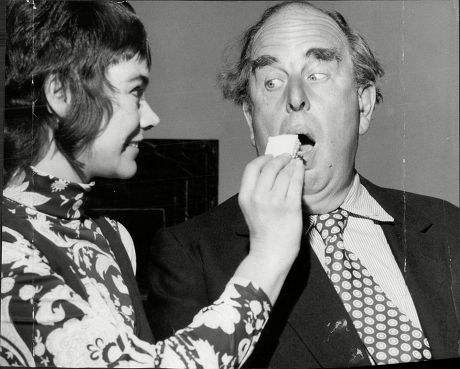 Actor Robert Morley Eating His Birthday Cake On His 62nd Birthday With Actress Heather Sears Robert Adolph Wilton Morley Cbe (26 May 1908 A 3 June 1992) Was An English Actor Who Often In Supporting Roles Was Usually Cast As A Pompous English Gentlema