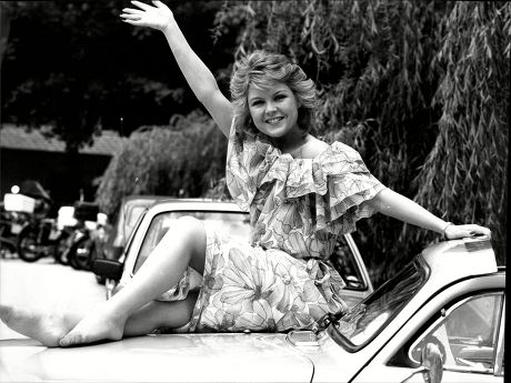 Cheryl Murray Actress Posing On Car Bonnet 1983.