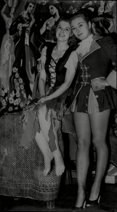 Christine Norden With Fellow Actress Cherry Lind Both In Costume For Pantomime Cinderella London 1951.