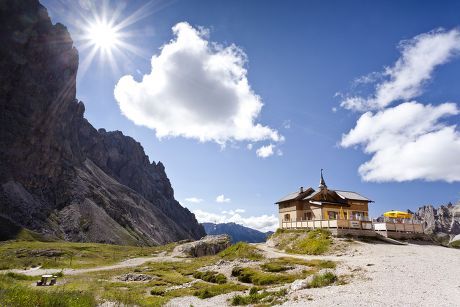 Rifugio Preuss Hut During Ascent Kesselkogel Editorial Stock Photo