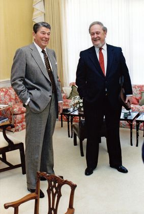 President Ronald Reagan and Judge Robert H. Bork, Washington, D.C., America - 09 Oct 1987