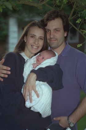 Actress Emma Jacobs Daughter Of Disc Jockey David Jacobs At Her Surrey Home Tonight With Husband Rupert Gregson-williams And Children Sadie. (12) Tom (10) And Two-week Old Daughter Saskia.