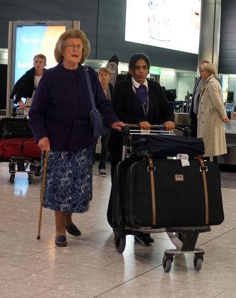 Lady Pamela Hicks at Heathrow Airport, London, Britain - 07 Jan 2013