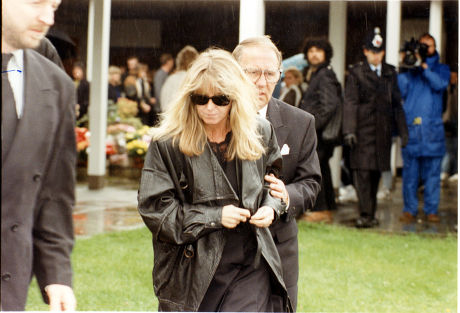 Toni Marriott Widow Of Steve Marriott Is Pictured At Steve Marriott's Funeral At Harlow Crematorium In 1991.