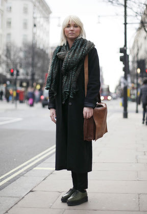 Street style, London, Britain - 15 Jan 2013