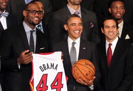 Barack Obama welcomes the Miami Heat Basketball Team, Washington D.C, America - 28 Jan 2013