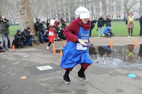 Rehab Parliamentary Pancake Race, Westminster, London, Britain - 12 Feb 2013