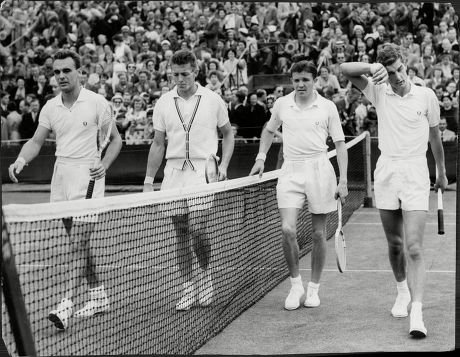 The Men's Doubles Match At Wimbledon Between Becker And Pickard Against Vic Seixas And Tony Trabert.