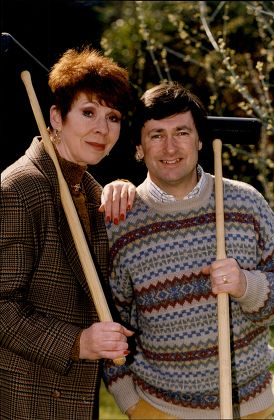 Alan Titchmarch And Carole Boyd Playing Croquet.