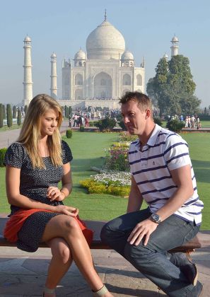 Australian cricketers Michael Clarke and Brett Lee visit the Taj Mahal, Agra, India - 07 Mar 2013
