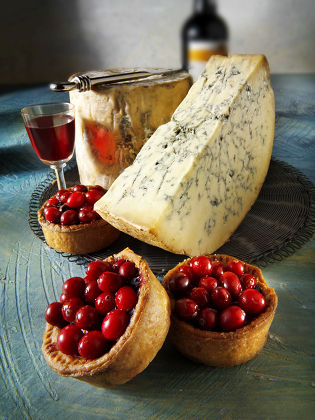 Traditional Blue Stilton Cheese Cranberry Pork Editorial Stock Photo