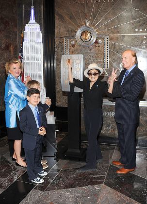 Yoko Ono lights the Empire State Building Blue for World Autism Awareness Day, New York, America - 02 Apr 2013