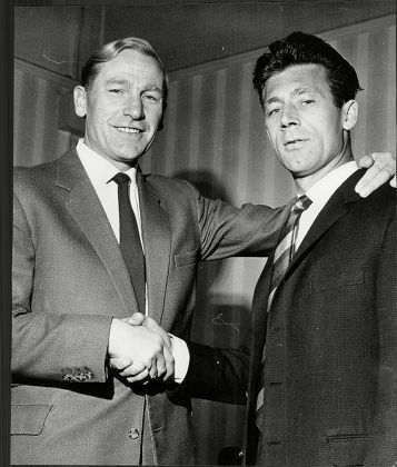 Footballer Bert Trautmann (left) With Trevour Porteous Bernhard Carl 'bert' Trautmann Obe (born 22 October 1923) Is A German Former Professional Footballer Who Played For Manchester City From 1949 To 1964. Brought Up During Times Of Inter-war Strif