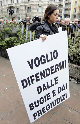 Ruby Rubacuori protests in Milan, Italy - 04 Apr 2013
