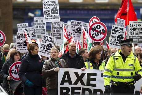 Demonstration against the 'Bedroom Tax', Glasgow, Scotland, Britain - 30 Mar 2013